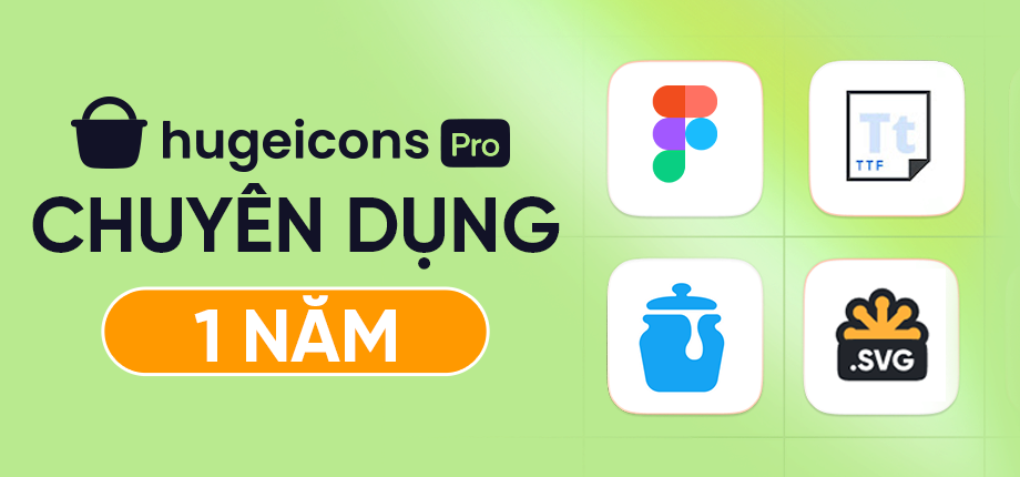 Hugeicons Pro chuyên dụng 1 năm